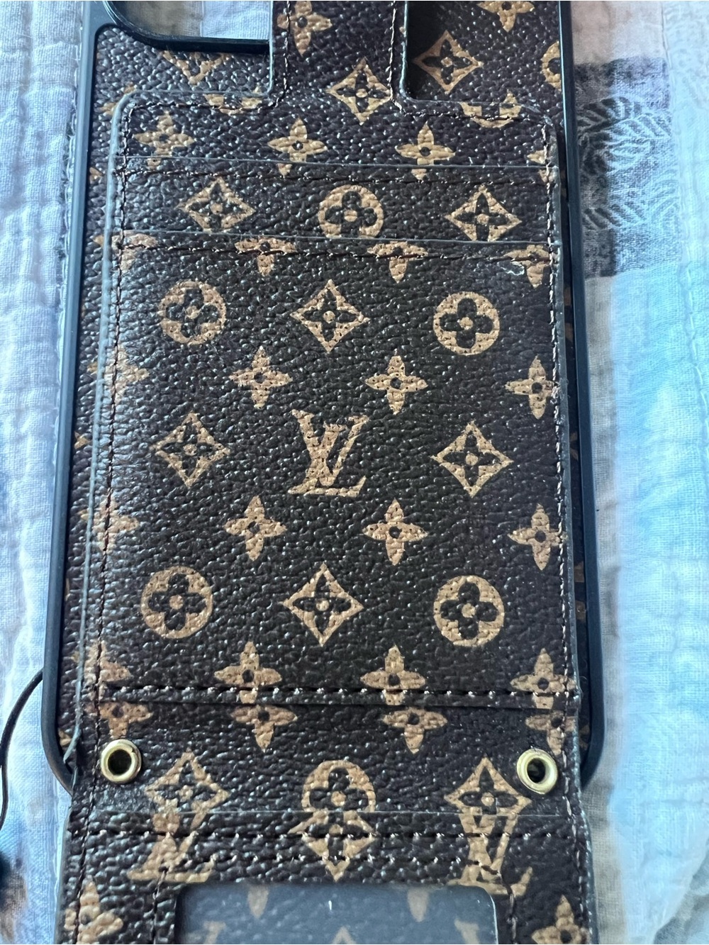Monogram Brown Card Wallet Phone Case with Strap-iPhone 13 pro max - Picture 9 of 10